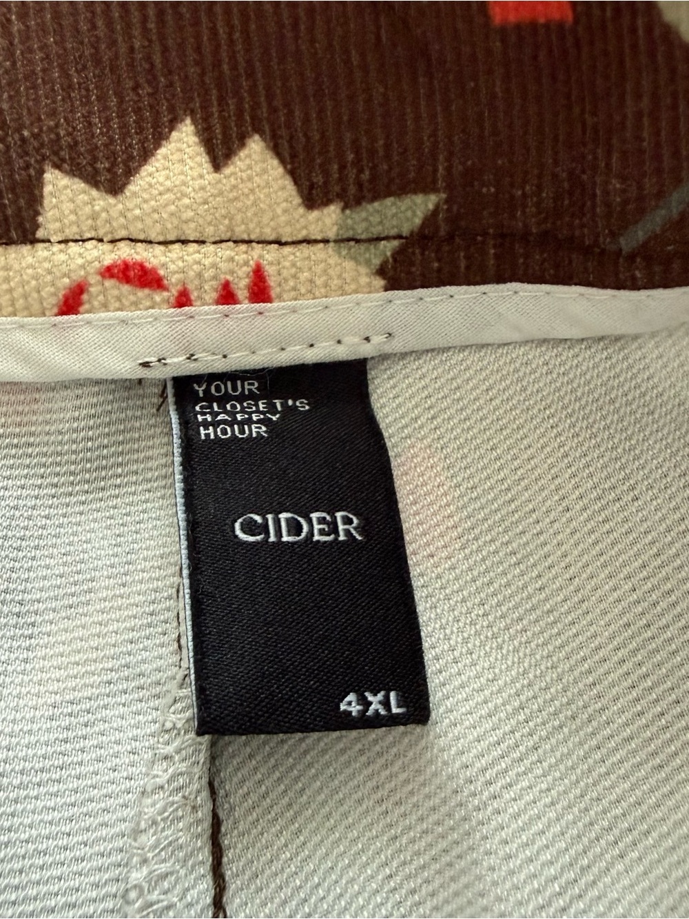 Cider Brown Floral Pinafore Jumpsuit with Red and Cream Accents - Picture 8 of 8